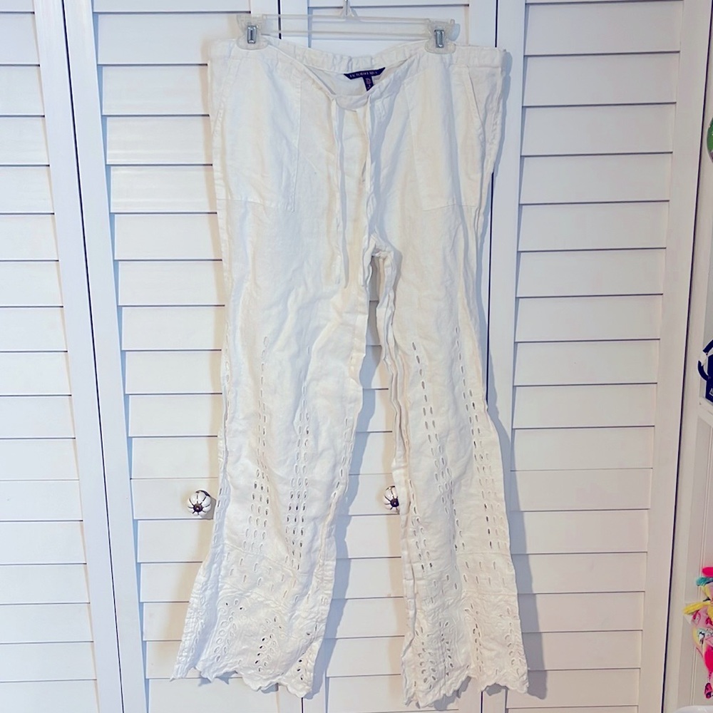 Victoria’s Secret Linen Eyelet Pants, Size 8